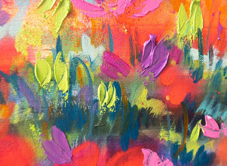 Original Abstract Floral Painting by Nataliia Karavan