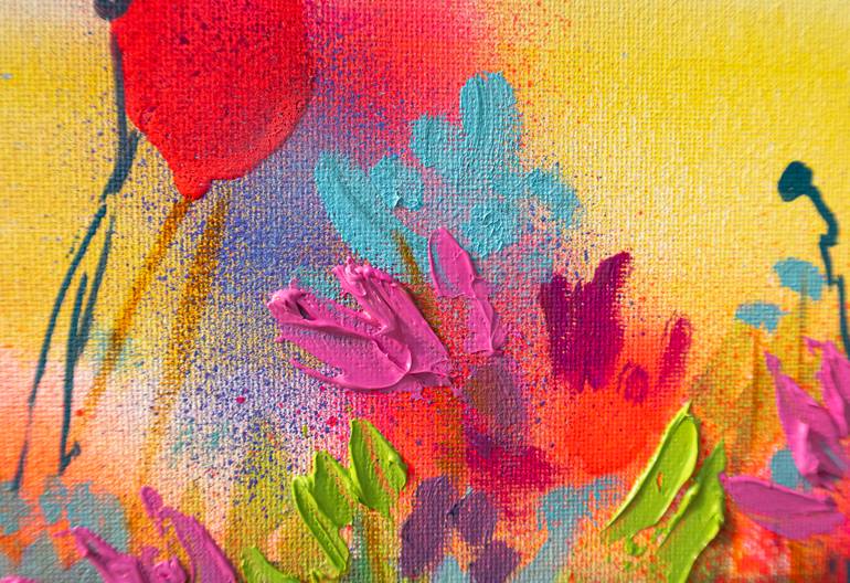 Original Abstract Floral Painting by Nataliia Karavan