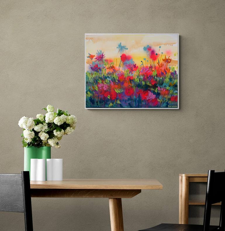 Original Abstract Floral Painting by Nataliia Karavan