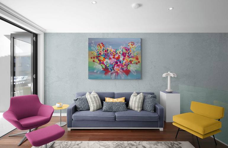 Original Abstract Floral Painting by Nataliia Karavan