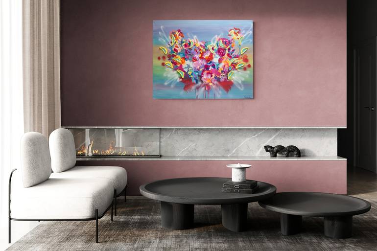 Original Abstract Floral Painting by Nataliia Karavan