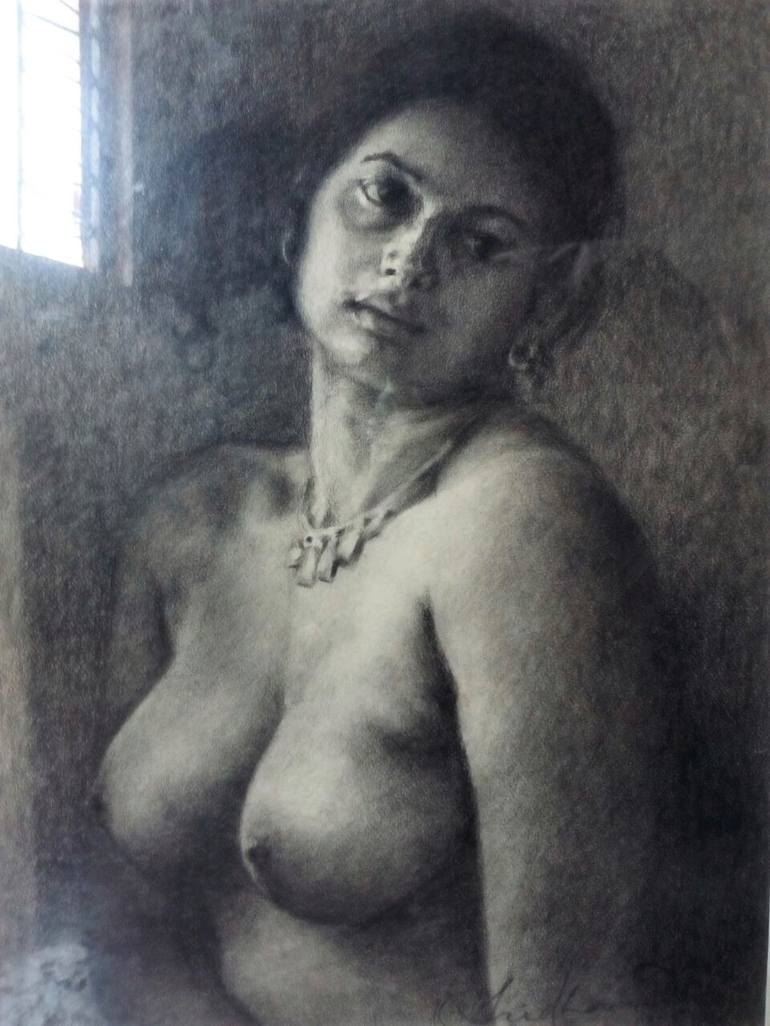 Hindi Art Naked - Nude South Indian beauty Drawing by KK Shreedhara | Saatchi Art