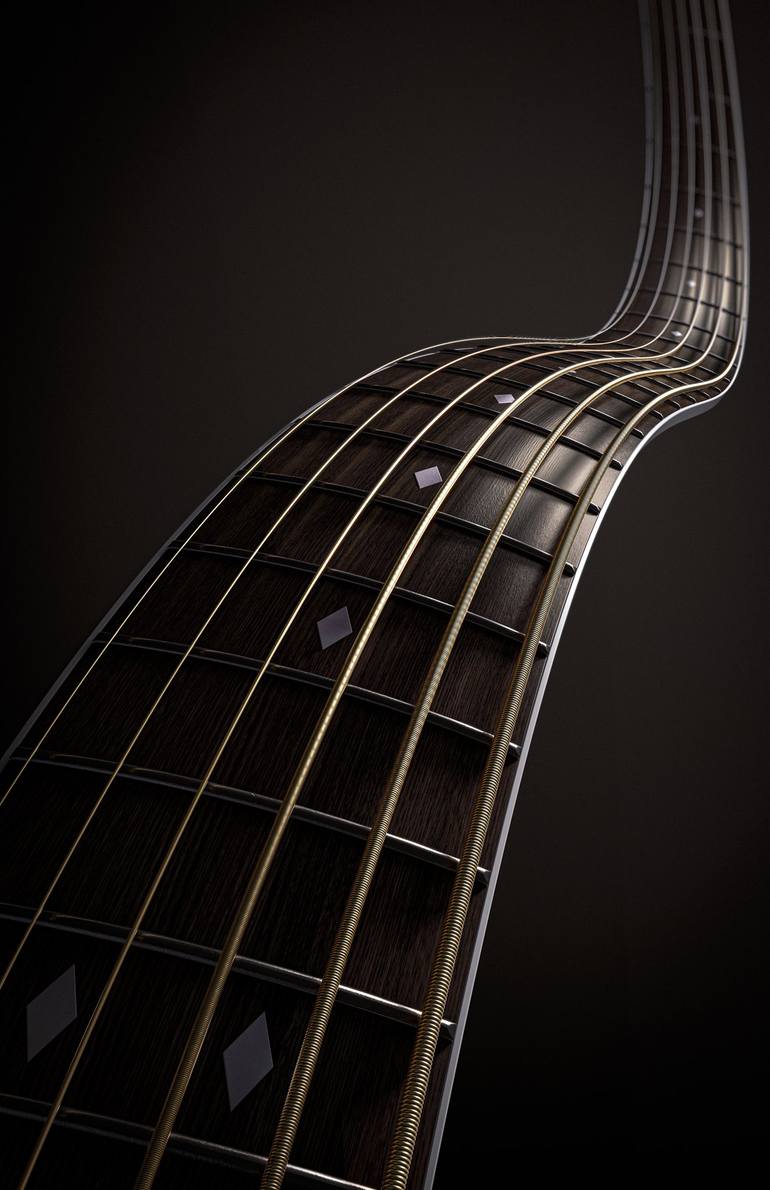 Groovy Guitar Neck Mixed Media by Allan Swart | Saatchi Art