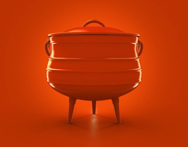 Cast Iron Potjie Pot 3D model