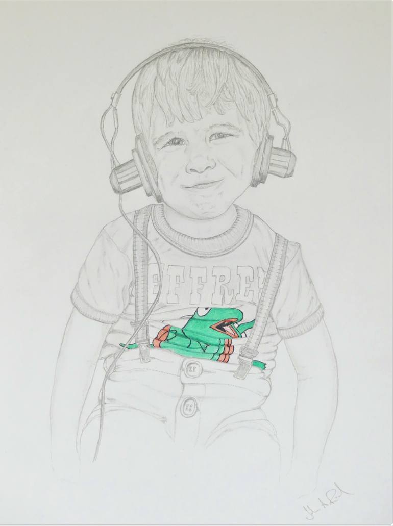 Boy With Headphones Drawing By John Read Saatchi Art