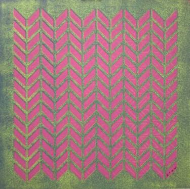 Vivid pink and green pattern. thumb
