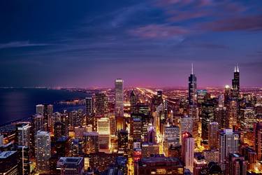 Purple Skyline Panorama of Chicago - Limited Edition of 10 thumb