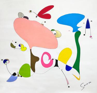 Original Pop Art Abstract Paintings by Kaoru Shibuta