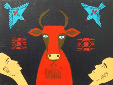 Print of Cows Paintings by Olena Kayinska