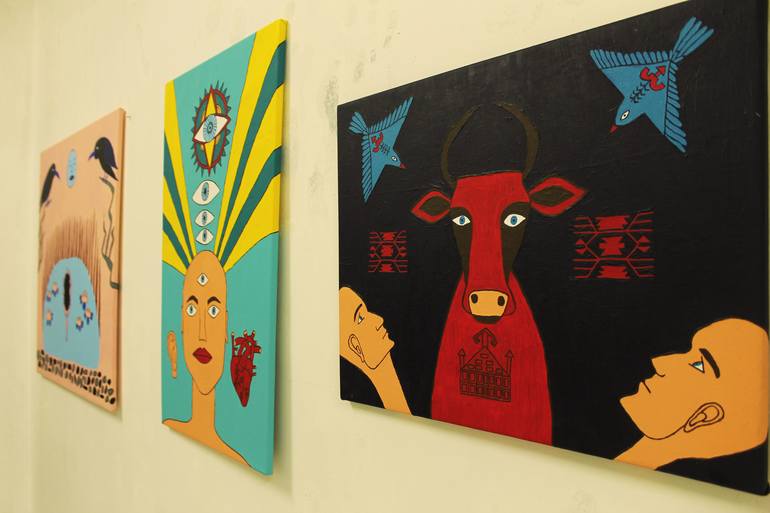 Original Cows Painting by Olena Kayinska