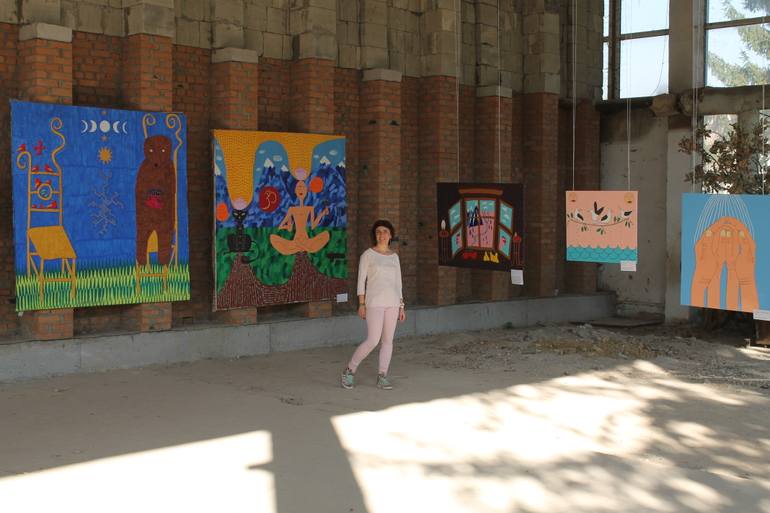 Original Conceptual Landscape Painting by Olena Kayinska