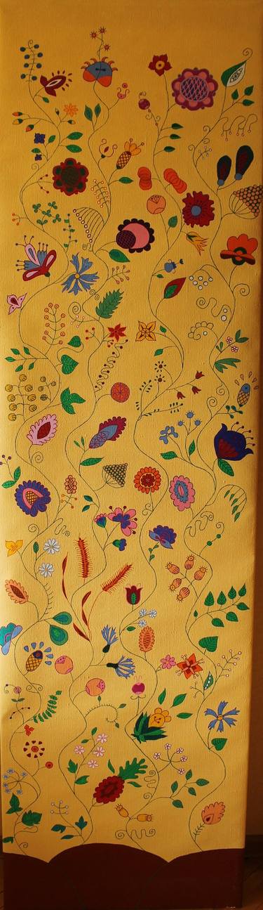 Original Art Deco Floral Paintings by Olena Kayinska