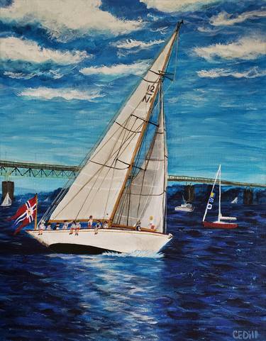 Original Fine Art Sailboat Paintings by CE Dill