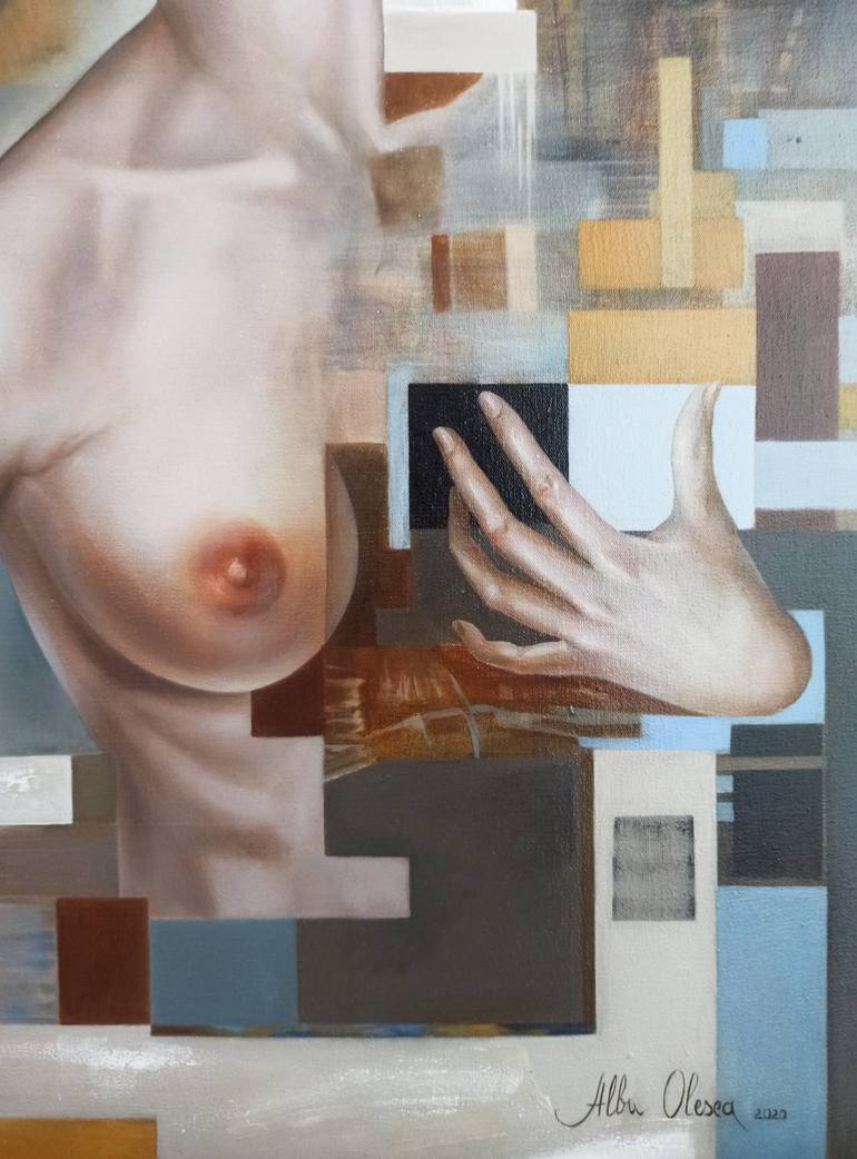 Original Cubism Women Painting by Olesea Albu