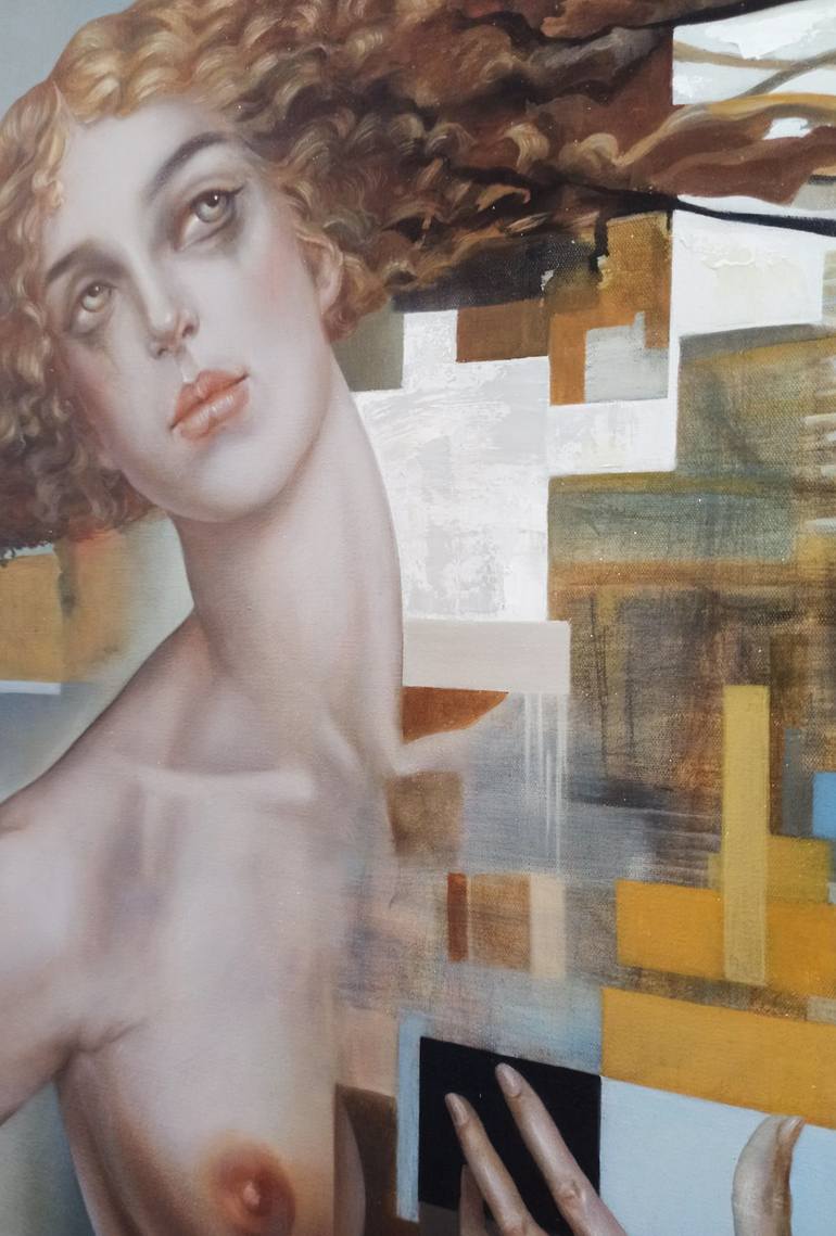 Original Cubism Women Painting by Olesea Albu