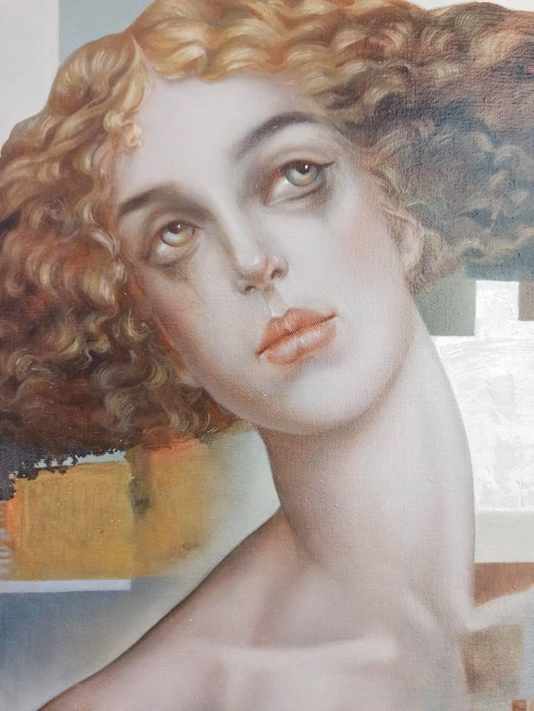 Original Cubism Women Painting by Olesea Albu