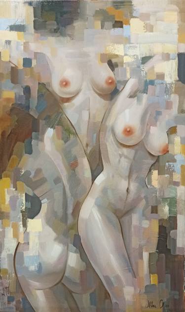 Original Abstract Nude Paintings by Albu Olesya