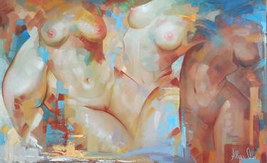 Original Abstract Nude Paintings by Albu Olesya