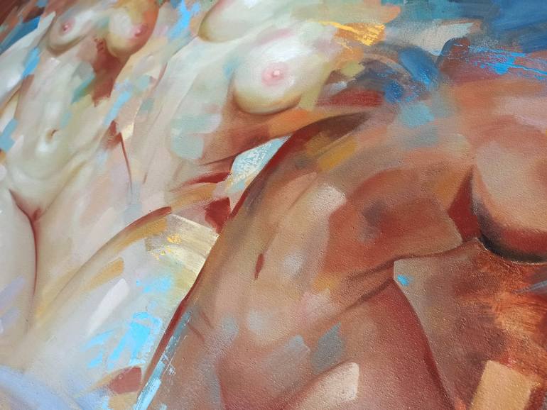 Original Abstract Nude Painting by Albu Olesya