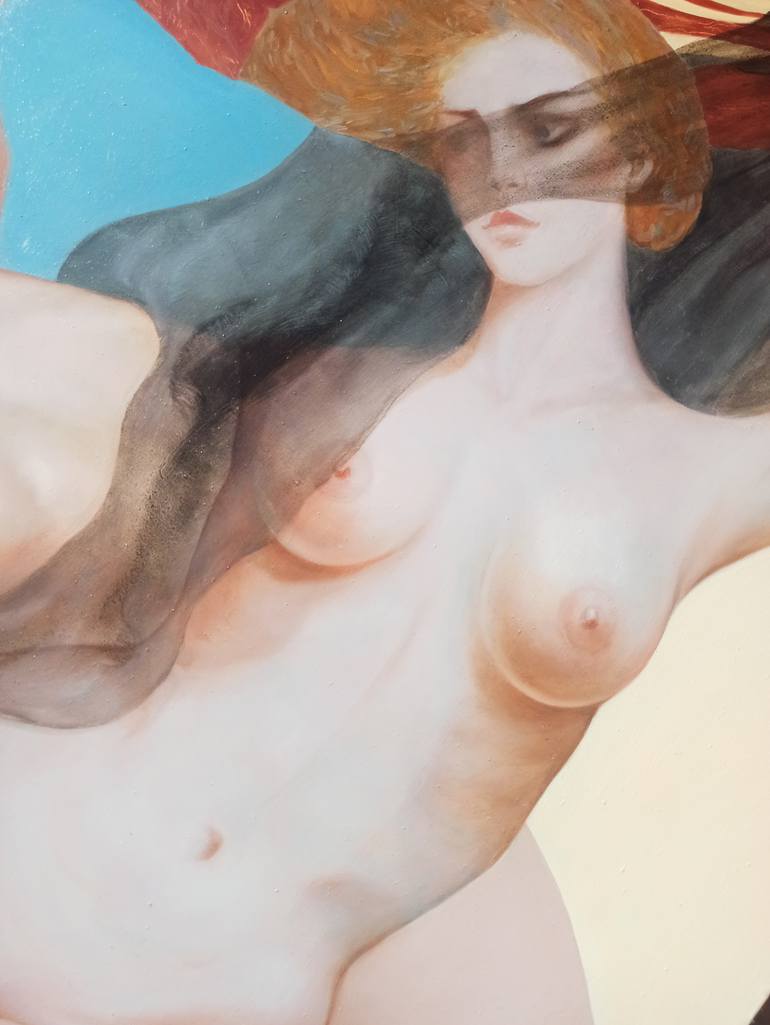 Original Conceptual Nude Painting by Olesea Albu