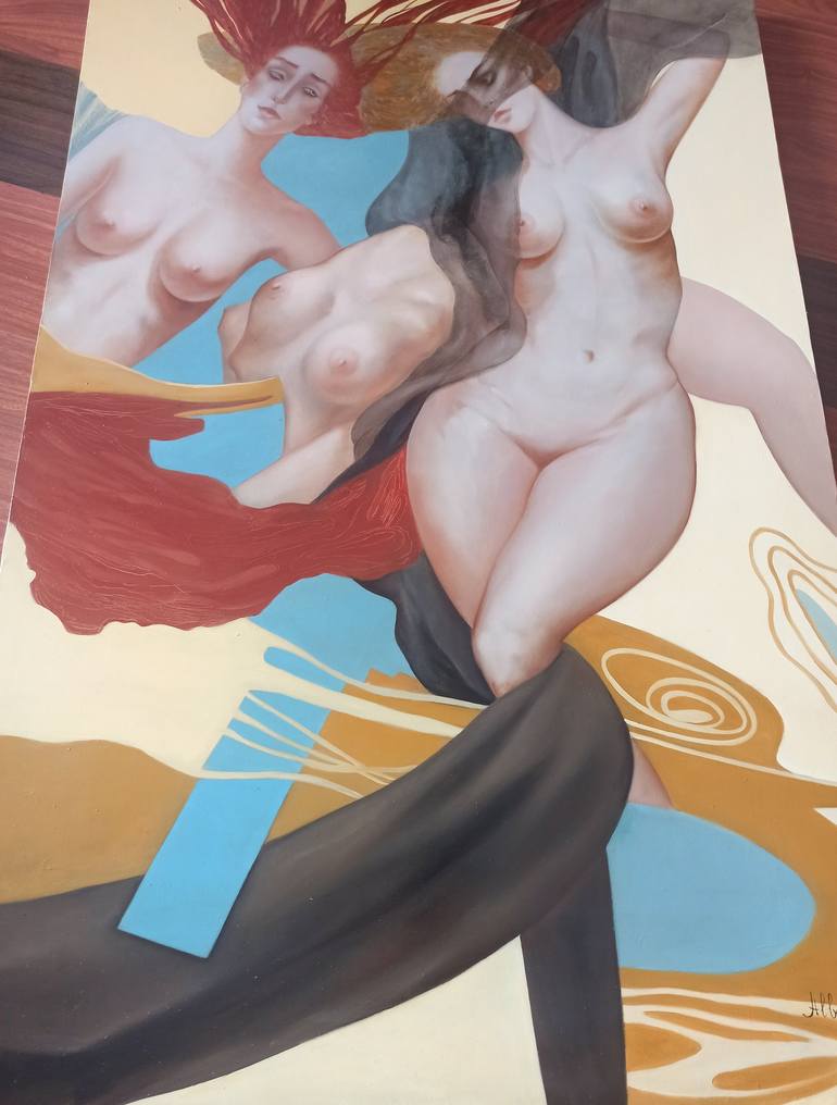 Original Nude Painting by Albu Olesya