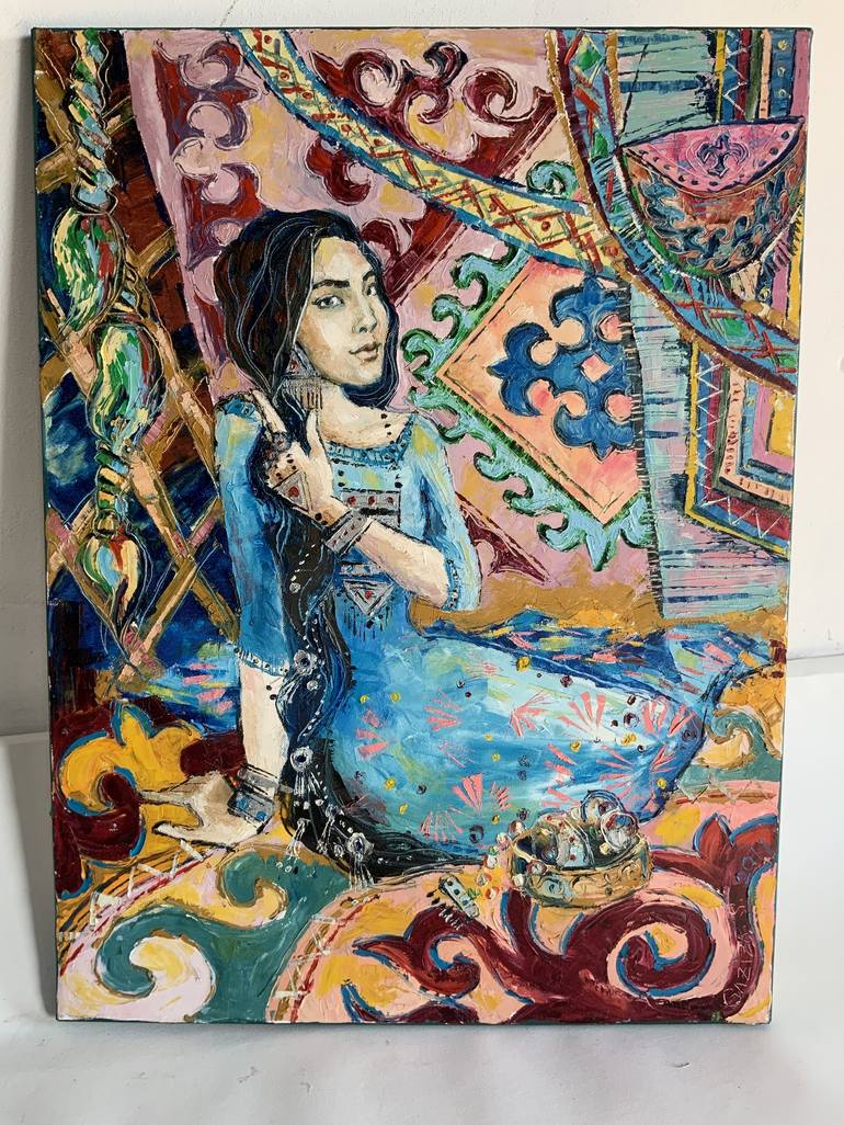 Original Figurative Women Painting by Gaziza Sadibek