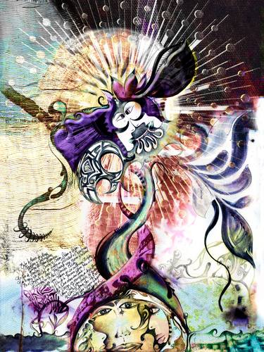 Print of Surrealism Women Mixed Media by Paola Ines Gutierrez