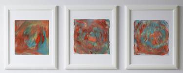 Abstract paiting original Triptych # 8 coral reef thumb