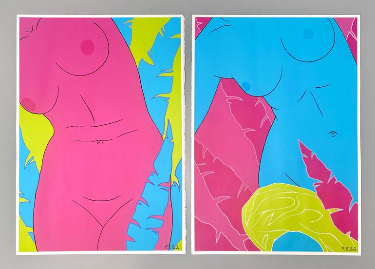 Original Illustration Women Painting by Sviatlana Petushkova