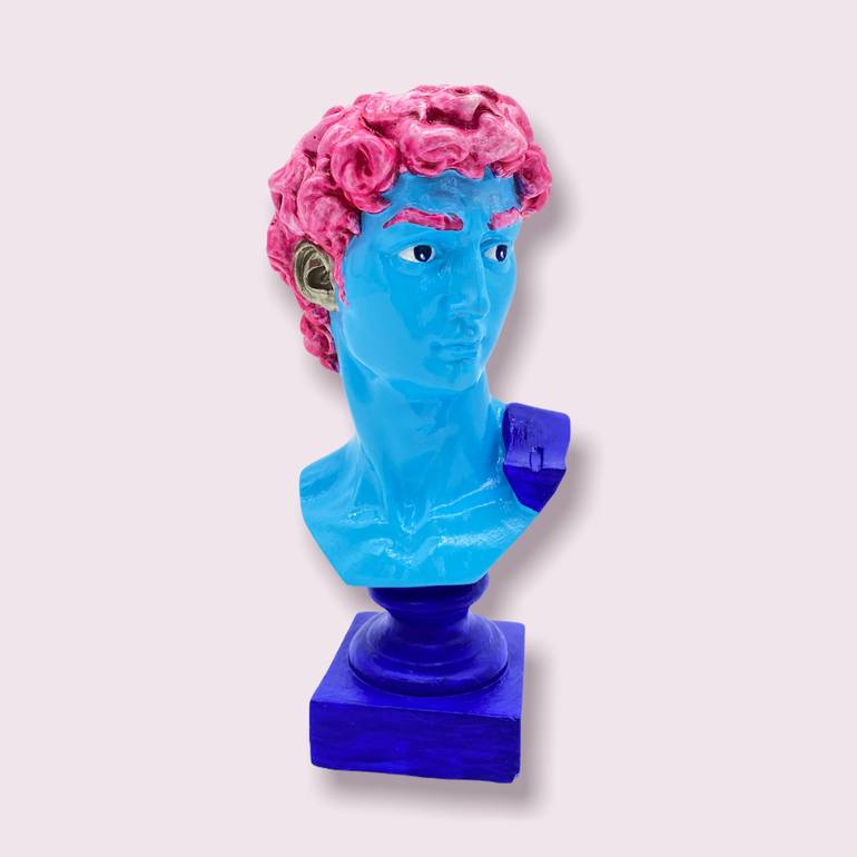 Blue David with Pink Hair - Print