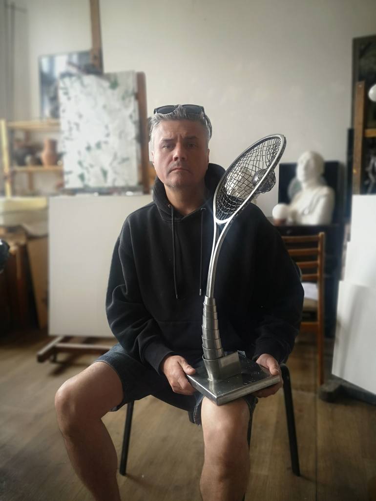 Original Art Deco Sports Sculpture by Yevhenii Zaborovskyі