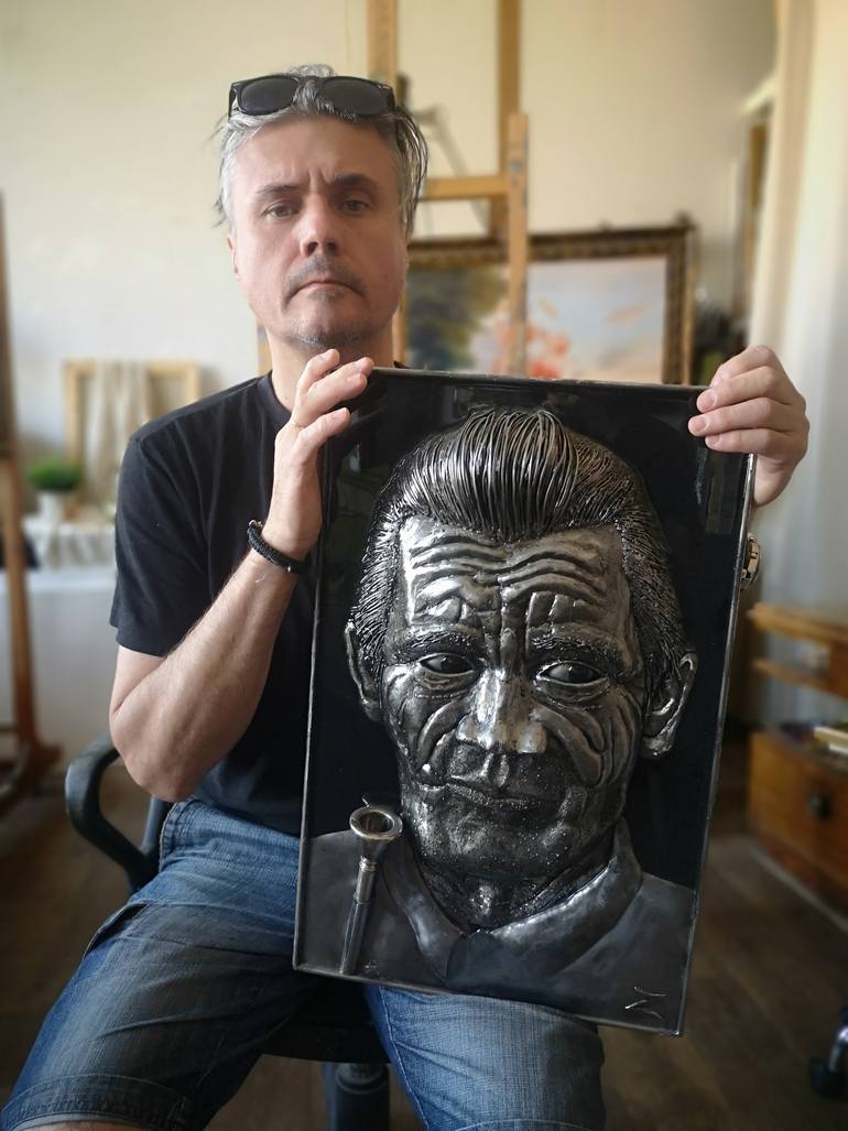 Original Art Deco Men Sculpture by Yevhenii Zaborovskyі