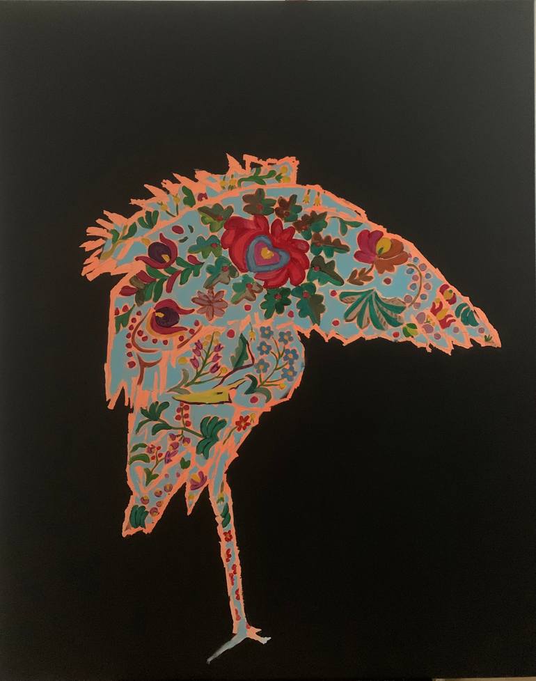 Original Folk Animal Painting by Szabo Eszter