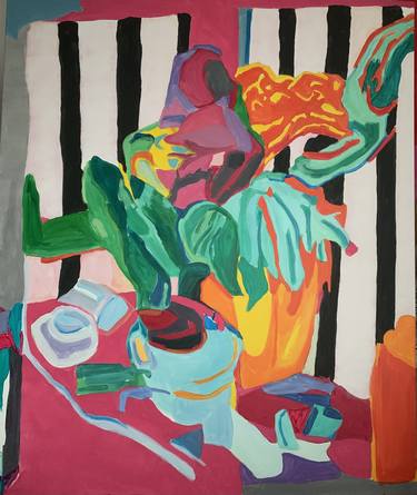 Original Abstract Still Life Paintings by Szabo Eszter