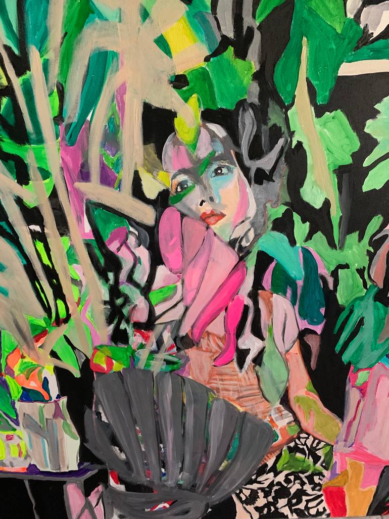 Original Folk Women Painting by Szabo Eszter