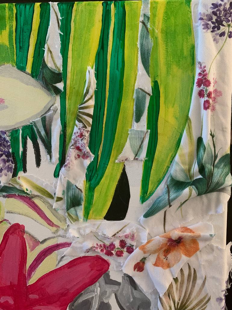 Original Abstract Floral Mixed Media by Szabo Eszter
