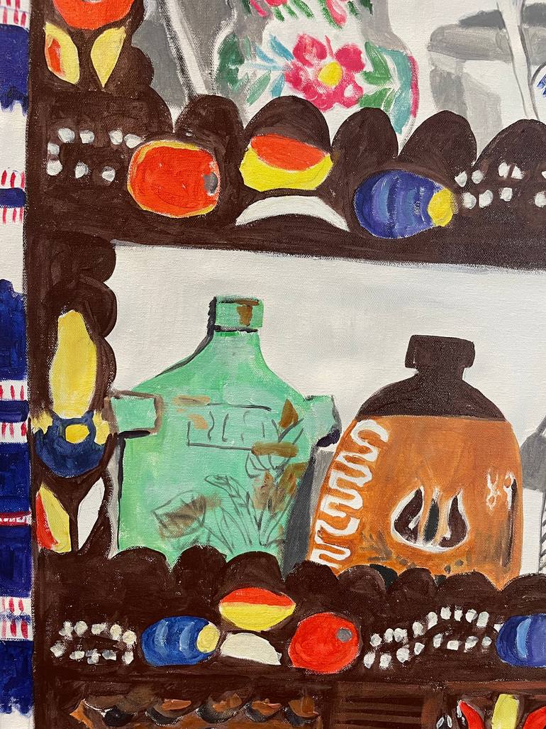 Original Folk Rural Life Painting by Szabo Eszter