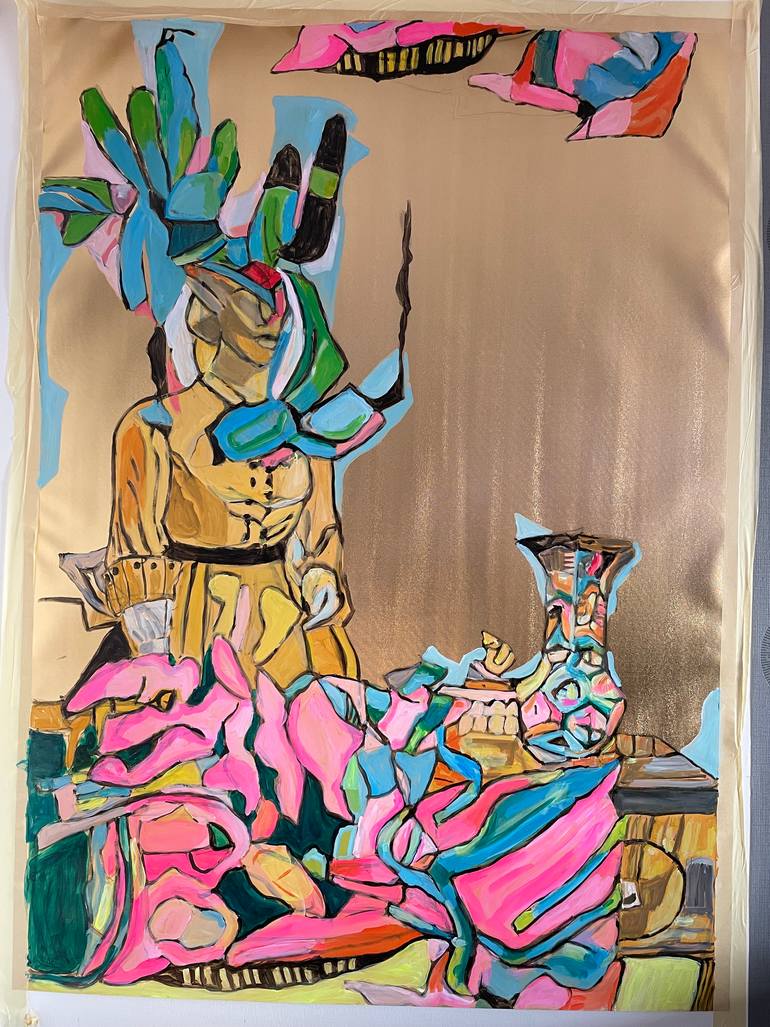 Original Abstract Women Painting by Szabo Eszter