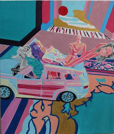 Print of Figurative Car Paintings by Szabo Eszter