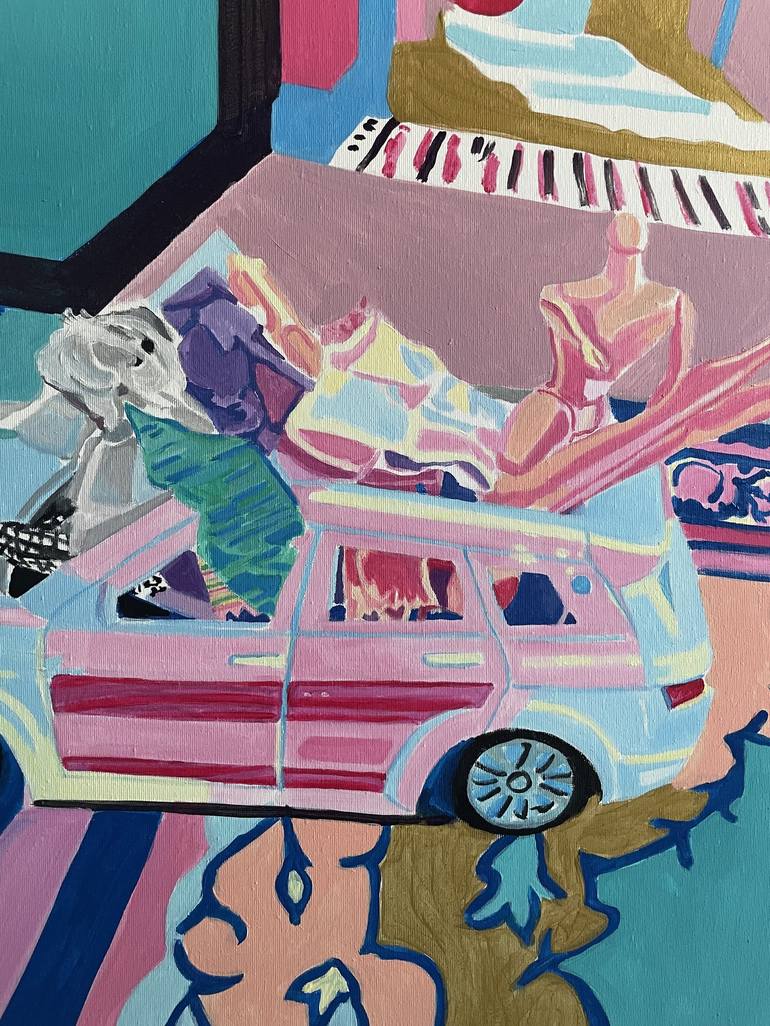 Original Figurative Car Painting by Szabo Eszter