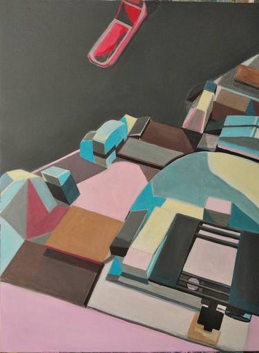 Original Abstract Geometric Paintings by Szabo Eszter