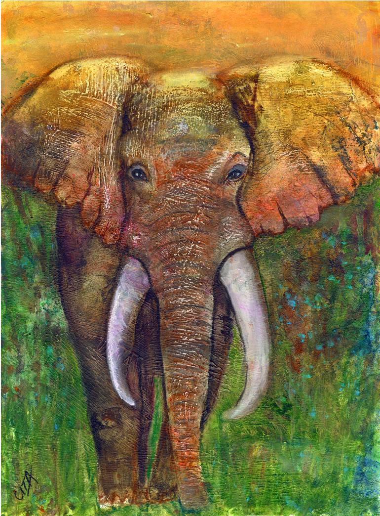 Yellow Elephant Painting By Diane Cita Timperley 