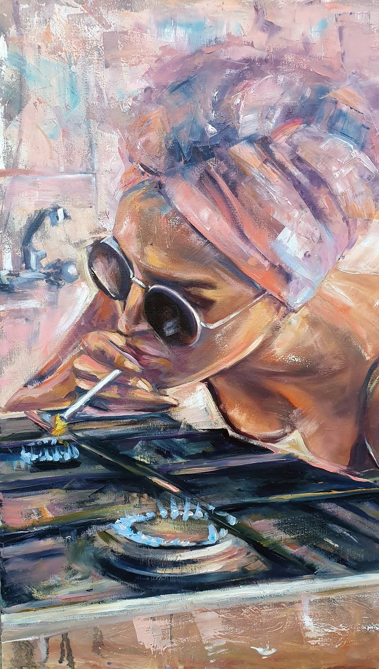 Original Abstract Expressionism Women Painting by Viktoriia Sendetska