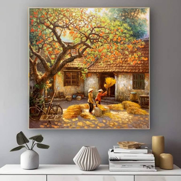 Original Abstract Landscape Painting by Ha Khanh Linh