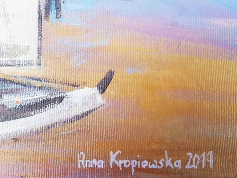 Original Figurative Seascape Painting by Anna Kropiowska