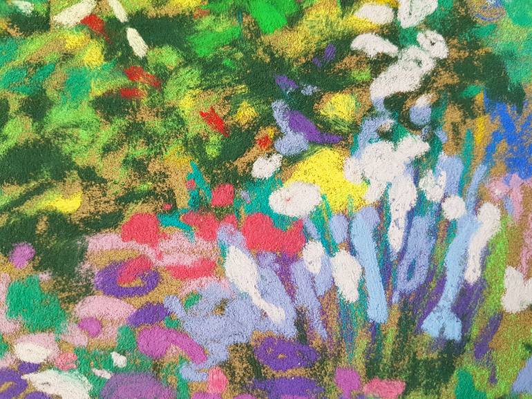 Original Impressionism Garden Painting by Anna Kropiowska