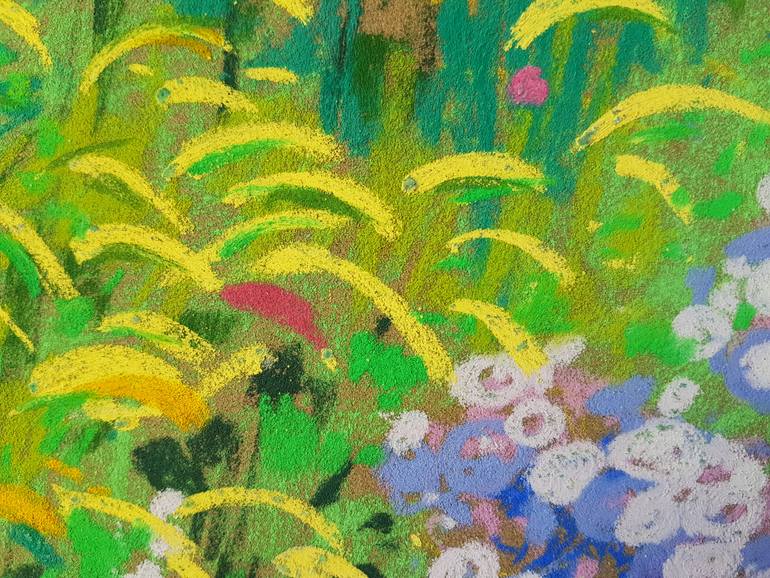Original Impressionism Garden Painting by Anna Kropiowska