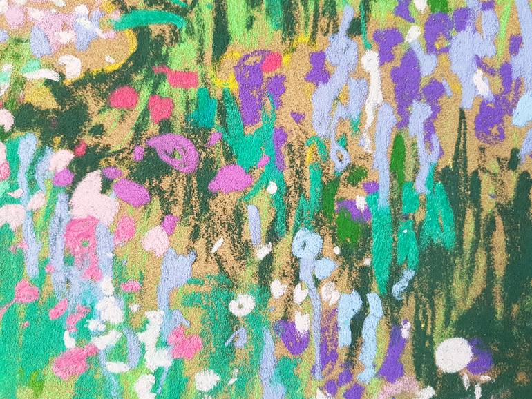 Original Impressionism Garden Painting by Anna Kropiowska