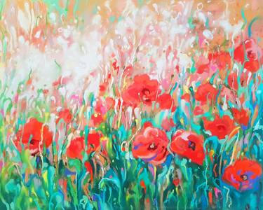 Original Modern Garden Paintings by Anna Kropiowska