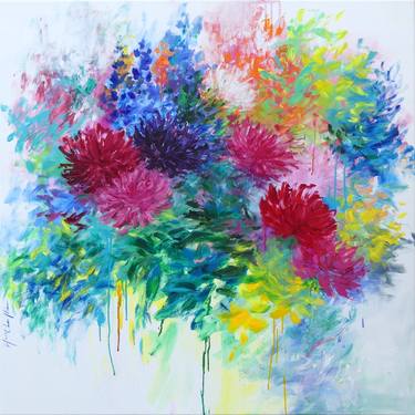 Original Abstract Floral Paintings by Mary Chaplin